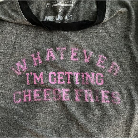 Prince Peter Collection Mean Girls Cheese Fries Gray Soft Ringer T-shirt Small - Picture 5 of 10